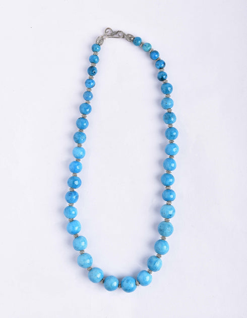 Blue Pottery Full Bead Necklace (Turquoise)